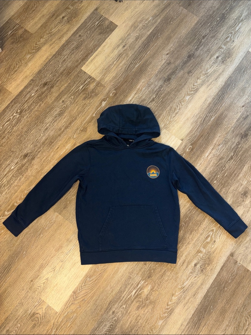 Vans Navy Hoodie with Yellow & Orange Sunrise Patch